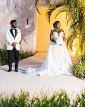 C2025-EA6018 - beaded strapless wedding gown