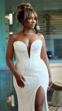 C2025-EA2701 - beaded strapless sweetheart fitted wedding gown