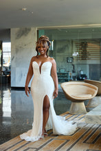 C2025-EA2701 - beaded strapless sweetheart fitted wedding gown