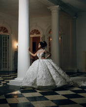 C2025-EA2940 - crystal bling collar ball gown wedding dress