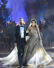 C2023-BG19T - strapless beaded formal ball gown wedding dress